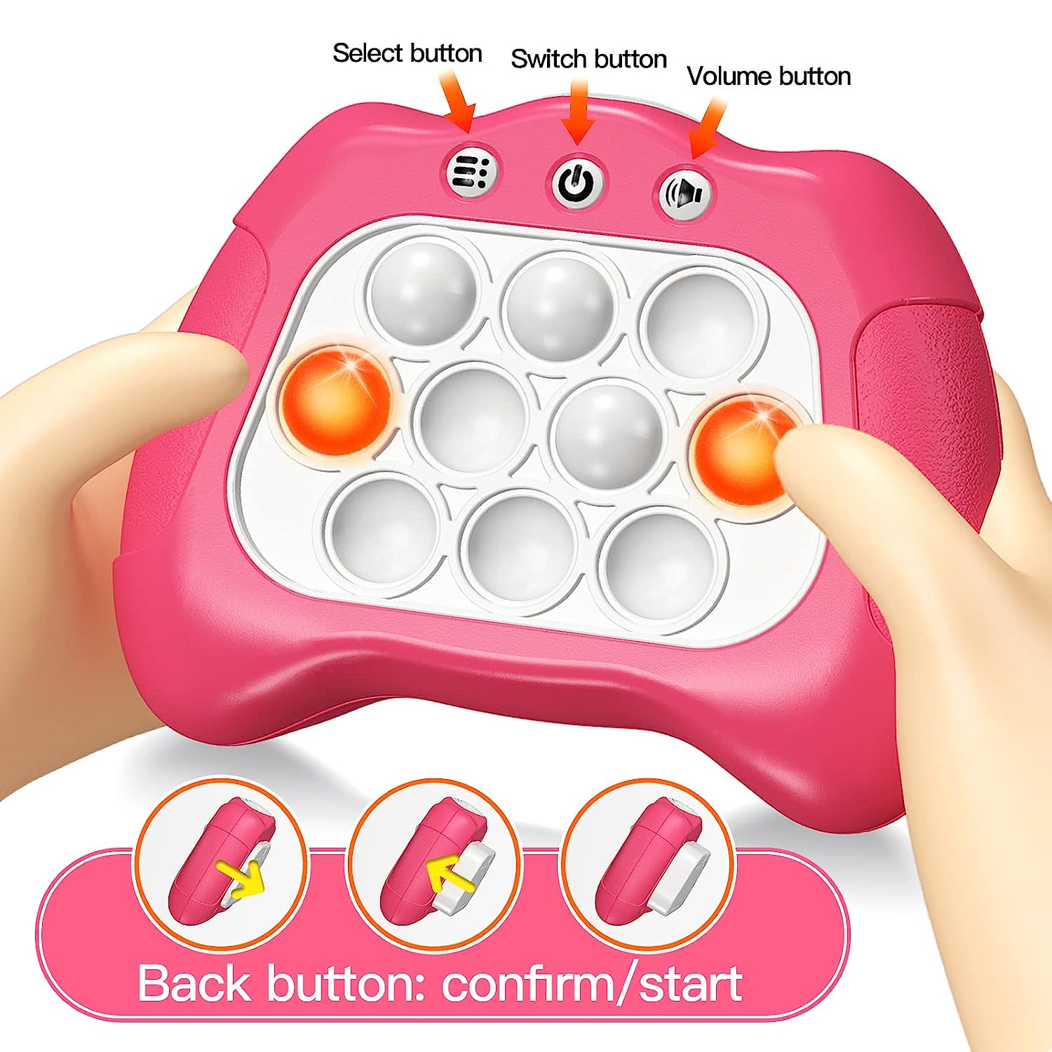 LED Pop It Fidget Toy with Music,Four Modes and Electronic Speed Push Game for Stress Relief and Brain Exercise,Ideal for Adults, Boys and Girls (Multicoloured) LED Pop It Fidget Toy with Music,Four Modes and Electronic Speed Push Game for Stress Relief and Brain Exercise,Ideal for Adults, Boys and Girls (Multicoloured)